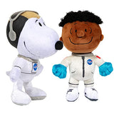 JINX Snoopy in Space Plush Set, Includes Two 7.5-Inch Peanuts Stuffed Toys (Snoopy in White NASA Suit and Franklin in White NASA Suit)