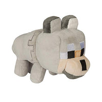 JINX Minecraft Happy Explorer Untamed Wolf Plush Stuffed Toy, Gray, 5.5" Tall