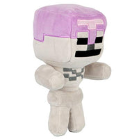 JINX Minecraft Happy Explorer Skeleton Horseman Plush Stuffed Toy, Gray, 7" Tall