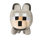 JINX Minecraft Happy Explorer Untamed Wolf Plush Stuffed Toy, Gray, 5.5" Tall