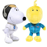 JINX Snoopy in Space Plush Set, Includes Two 7.5-Inch Peanuts Stuffed Toys (Snoopy in White NASA Suit and Woodstock in Blue NASA Suit)