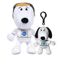 JINX Snoopy in Space Plush Collection, Includes Snoopy in White NASA Suit 7-Inch Stuffed Toy and Snoopy Astronaut 4-Inch Clipsters Hanging plushie