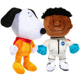 JINX Snoopy in Space Plush Set, Includes Two 7.5-Inch Peanuts Stuffed Toys (Snoopy in Orange NASA Suit and Franklin in White NASA Suit)