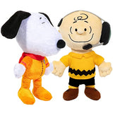 JINX Snoopy in Space Plush Set, Includes Two 7.5-Inch Peanuts Stuffed Toys (Snoopy in Orange NASA Suit and Charlie Brown Mission Control)