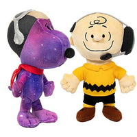 JINX Snoopy in Space Plush Set, Includes Two 7.5-Inch Peanuts Stuffed Toys (Nebula Snoopy and Charlie Brown Mission Control)