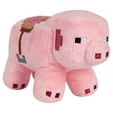 JINX Minecraft Adventure Saddled Pig Plush Stuffed Toy, Pink, 6.5" Tall