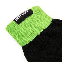 JINX Minecraft Creeper Hustle Knit Glove Mittens, Green/Black, Youth Fit