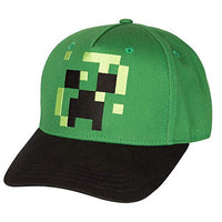 JINX Minecraft Pixel Creeper Snapback Baseball Hat, Green, Youth Fit