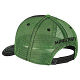 JINX Minecraft Creeper Rush Trucker Baseball Hat, Green/Black, Youth Fit